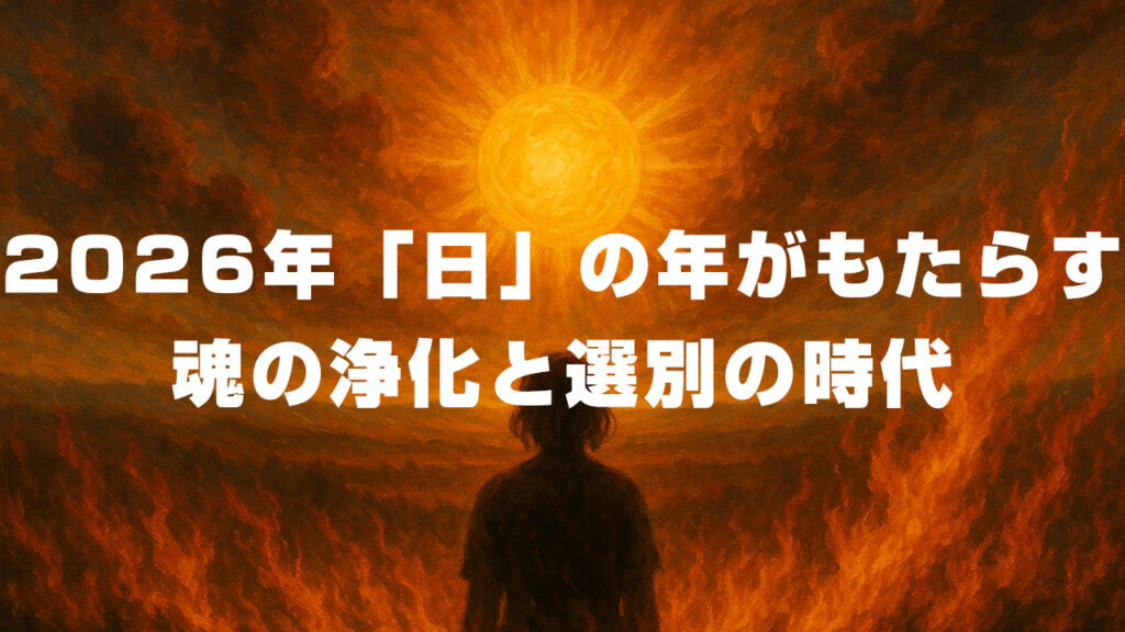 2026年「日」の年がもたらす魂の浄化と選別の時代