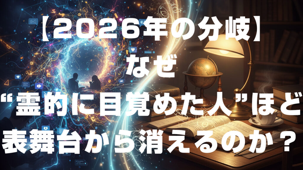 【2026年の分岐】なぜ“霊的に目覚めた人”ほど、表舞台から消えるのか？