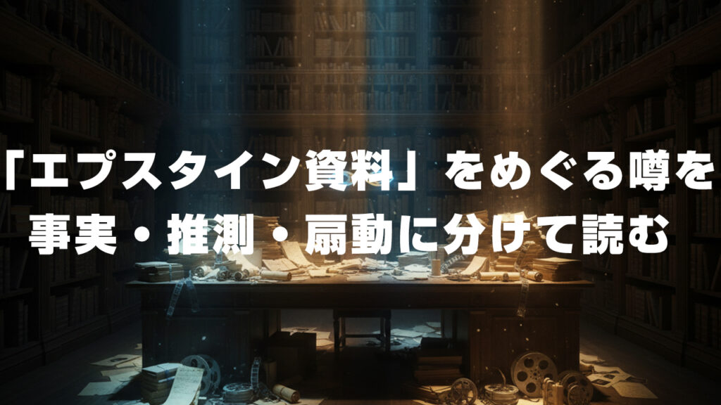 「エプスタイン資料」をめぐる噂を、事実・推測・扇動に分けて読む